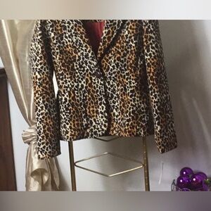 New **Micro- Corduroy cheetah print blazer size 12